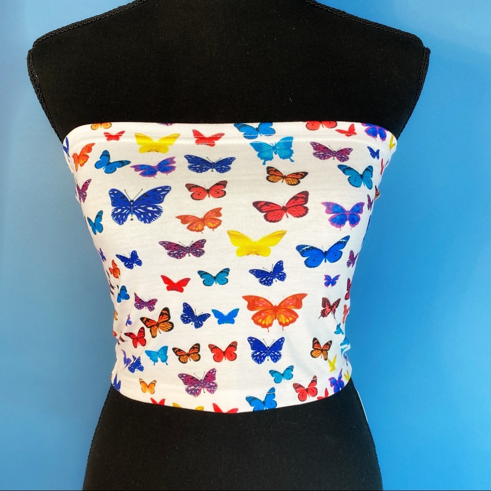 NWT Adorable Butterfly Tube Top Med - runs small